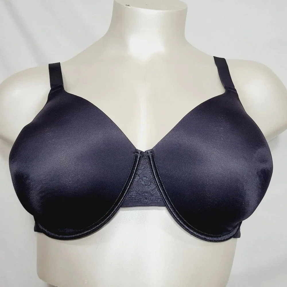 42DDD Radiant Vanity Fair 76528 Back Smoothing Underwire Bra Black‎